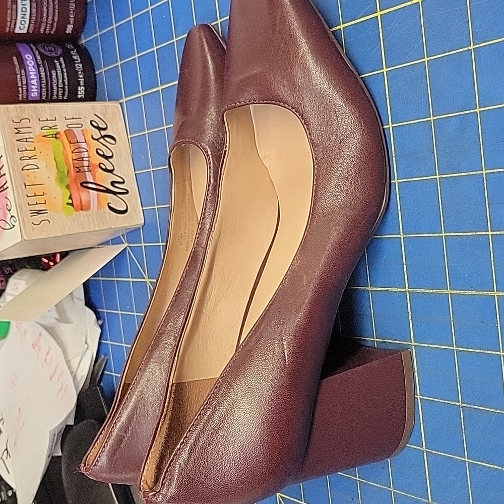 Naturalizer 27 Licia Pointed Toe Pumps Size 7.5M Leather New Burgandy/Wine - Picture 2 of 12